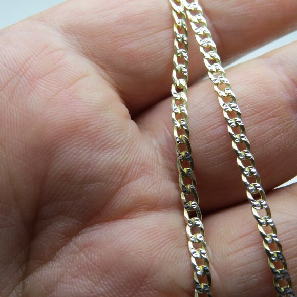 18k *925 Sterling Silver Link Necklace - Picture 2 of 5